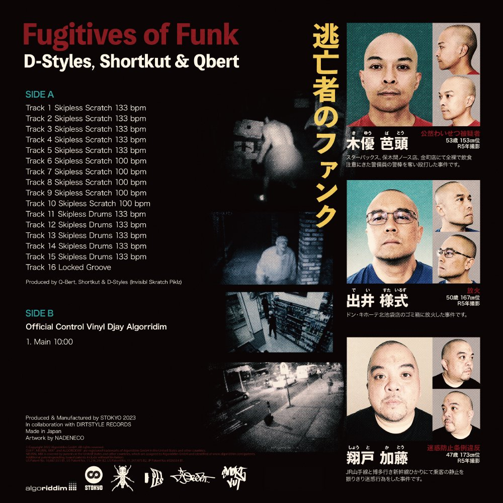 DJ Q-Bert x Shortkut x D-Styles (ISP) : FUGITIVES OF FUNK djay Pro Control Vinyl (Clear Purple 12" Single)