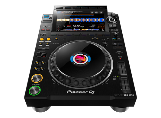 Close-Up of Pioneer DJ CDJ-3000 Jog Wheel with Color LCD Display