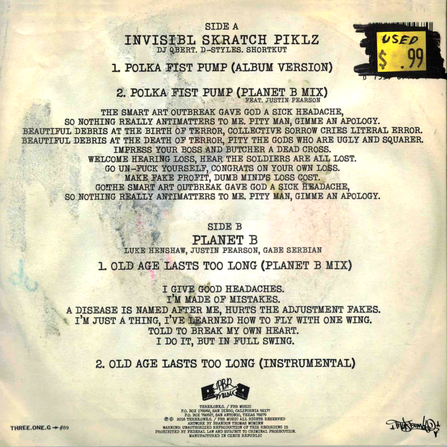 Invisibl Skratch Piklz x Planet B – 7" Picture Disc Vinyl