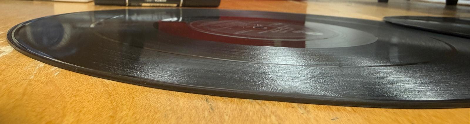 After - corrected (roughly 10 hrs under various procedures) flattened to be able to have playback on turntables